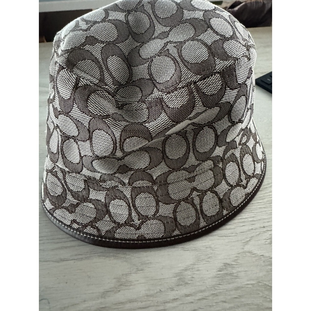 COACH Women's Signature C Jacquard Canvas Bucket Hat Brown One Size - Picture 3 of 4